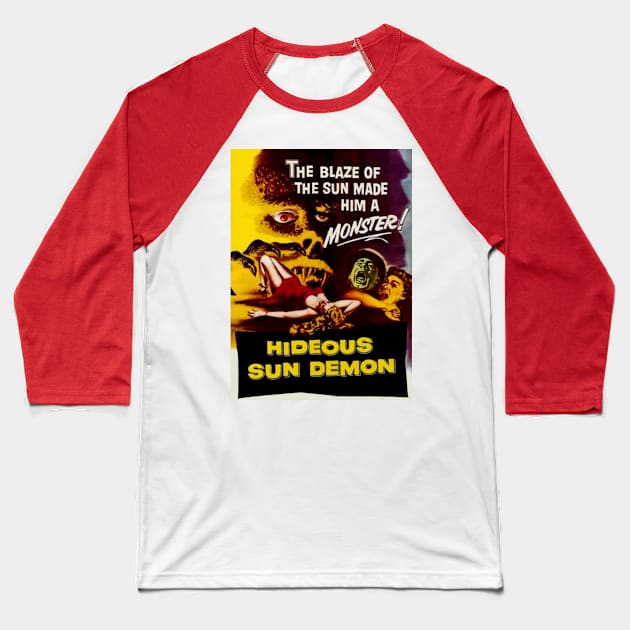 Classic Science Fiction Movie Poster - Hideous Sun Demon Baseball T-Shirt by Starbase79